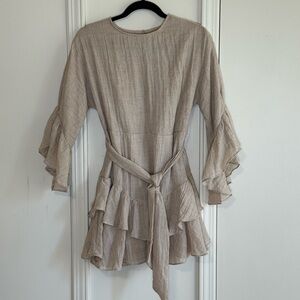 Princess Polly Tan Ruffled Mini Dress Casual